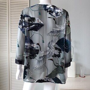 silk burnout robe kimono top
